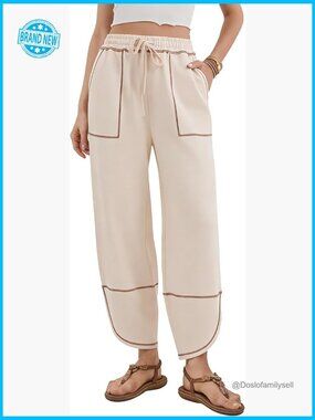 Baggy Wide Leg Lounge Sweatpants Drawstring Harem Pants with Pockets Y2K